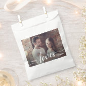 カスタムカップル写真ラブスクリプト フェイバーバッグ (クリップ留めされた状態)