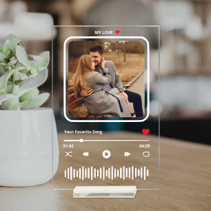 カスタムカップル写真ラブミュージックアクリル絵柄 アクリルサイン