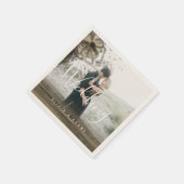 カスタムカップル写真金ゴールドフローラ結婚抽象芸術 スタンダードカクテルナプキン (角)