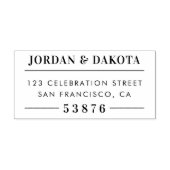 カスタムカップル名ウッド結婚差出人住所 ラバースタンプ (インプリント)