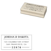 カスタムカップル名ウッド結婚差出人住所 ラバースタンプ (押印)