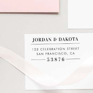 カスタムカップル名ウッド結婚差出人住所 ラバースタンプ