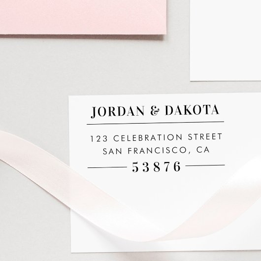 カスタムカップル名ウッド結婚差出人住所 ラバースタンプ