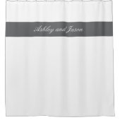 カスタムカップル名グレーと白 シャワーカーテン (正面)