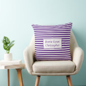 カスタムカップル名パープル/ホワイトストライプ クッション (椅子)