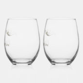 カスタムカップル名25周年記念キープサケ ステムなしワイングラス (左)