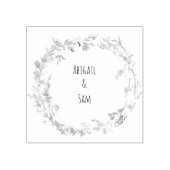 カスタムカップル名Wildflowerフレーム ラバースタンプ (インプリント)