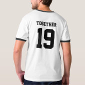 カスタムカップル記念日シャツ Tシャツ (裏面)