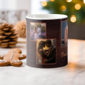 カスタムカップル4素朴フォトブラウンバレンタイン コーヒーマグカップ