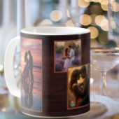 カスタムカップル4素朴フォトブラウンバレンタイン コーヒーマグカップ