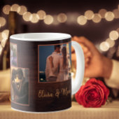 カスタムカップル4素朴フォトブラウンバレンタイン コーヒーマグカップ