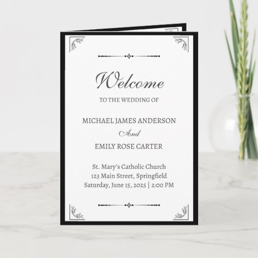 カスタムカトリック教会結婚式 プログラム (正面)