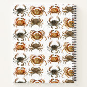 カスタムカニ水彩レシピクックブック ノートブック (裏面)