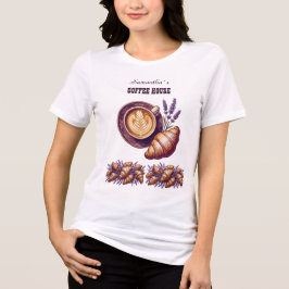 カスタムカフェグッズ ビンテージクロワッサンとラベンダー トライブレンドTシャツ