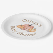 カスタムカボチャ水彩ベビーシャワー紙プレート ペーパープレート (アングル)