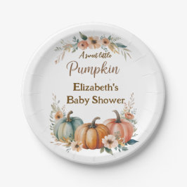 カスタムカボチャ赤ちゃんシャワー ペーパープレート