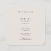 カスタムカモダンラーズプロフェッショナルラグジュアリ スクエア名刺 (裏面)