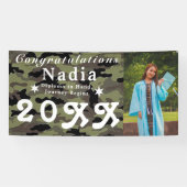 カスタムカモフラージュパーソナライズされた写真卒業 横断幕 (横)