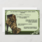 カスタムカモフラージュ軍隊ブライダルシャワー招待状 招待状 (正面/裏面)