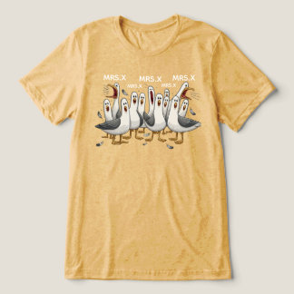  カスタムカモメ先生Tシャツ、面白い先生のTシャツ、 トライブレンドＴシャツ