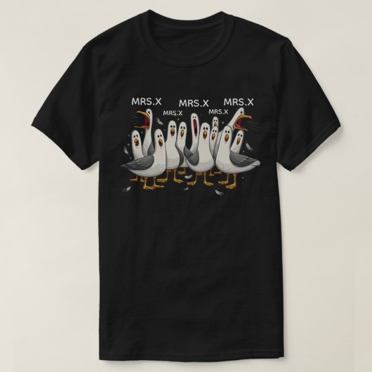 カスタムカモメ先生Tシャツ、面白い先生のTシャツ、 Tシャツ (デザイン正面)