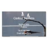 カスタムカモメ鳥類水湖野生生物自然 マグネット名刺 (正面)