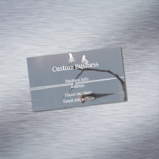 カスタムカモメ鳥類水湖野生生物自然 マグネット名刺 (インサイチュ)