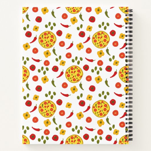 カスタムカラフルお気に入りのレシピと引用文 ノートブック (裏面)