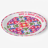 カスタムカラフルすてきモダンクリスマス ペーパープレート (アングル)