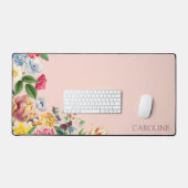 カスタムカラフルガーデンワイルドフラワーフローラブーケ デスクマット (キーボード&マウス)