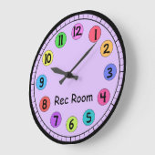 カスタムカラフルキッズビッグナンバークロック ラージ壁時計 (傾斜)