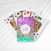カスタムカラフルグリッター名モノグラムの トランプ