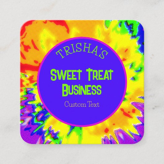 カスタムカラフルスイーツキャンディービジネスプロモーション スクエア名刺 (正面)