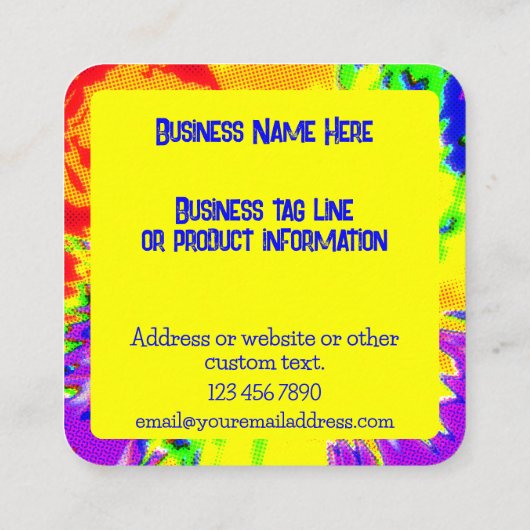 カスタムカラフルスイーツキャンディービジネスプロモーション スクエア名刺 (裏面)