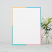 カスタムカラフルテンプレートピンクイエローブルー レターヘッド (スタンド正面)