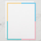 カスタムカラフルテンプレートピンクイエローブルー レターヘッド (正面/裏面)