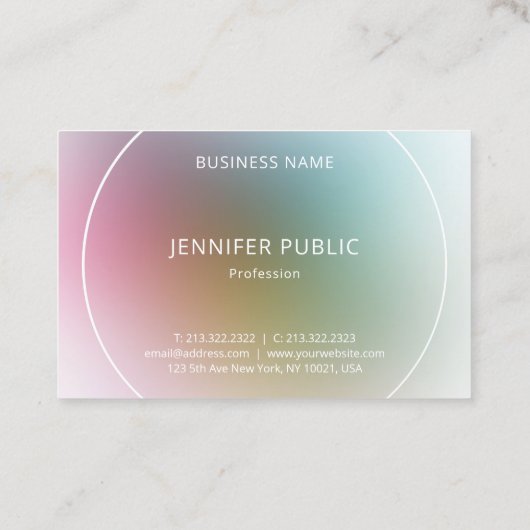 カスタムカラフルテンプレートモダンエレガントグラム 名刺 (裏面)