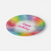 カスタムカラフルテンプレート・スクリプトハッピーバースデー ペーパープレート (アングル)