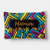 カスタムカラフルネオングラフィティ通りアートパターン アクセサリーポーチ (裏面)