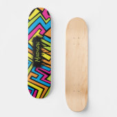 カスタムカラフルネオングラフィティ通りアートパターン スケートボード (正面)