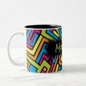カスタムカラフルネオングラフィティ通りアートパターン ツートーンマグカップ (左)