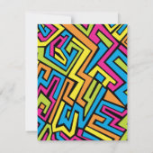 カスタムカラフルネオングラフィティ通りアートパターン ノートカード (裏面)