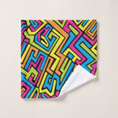 カスタムカラフルネオングラフィティ通りアートパターン バスタオルセット (ウォッシュタオル)