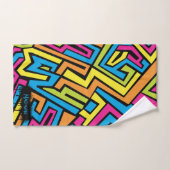 カスタムカラフルネオングラフィティ通りアートパターン バスタオルセット (ハンドタオル)