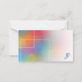 カスタムカラフルハンドスクリプトモノグラムエレガント ノートカード (裏面)