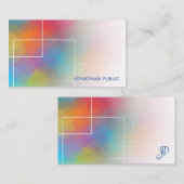 カスタムカラフルハンドスクリプトモノグラムエレガント ノートカード (正面/裏面)