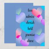 カスタムカラフルハート バレンタインデー シーズンカード (正面/裏面)