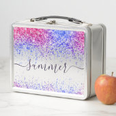 カスタムカラフルパーソナライズされたグリッター  メタルランチボックス (インサイチュ)