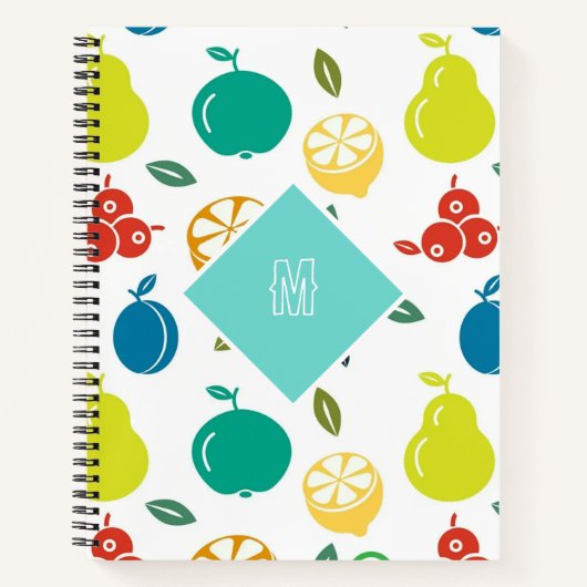 カスタムカラフルフルーツ誕生日 ノートブック (正面)