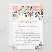 カスタムカラフルフローラモダン感謝祭 招待状 (正面)